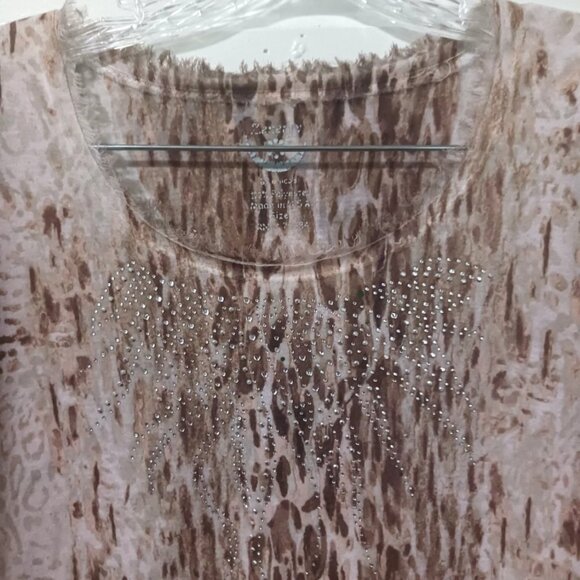 Zenergy by Chicos Womans Medium Fringe Detail Blouse with Rhinestones - Picture 3 of 5